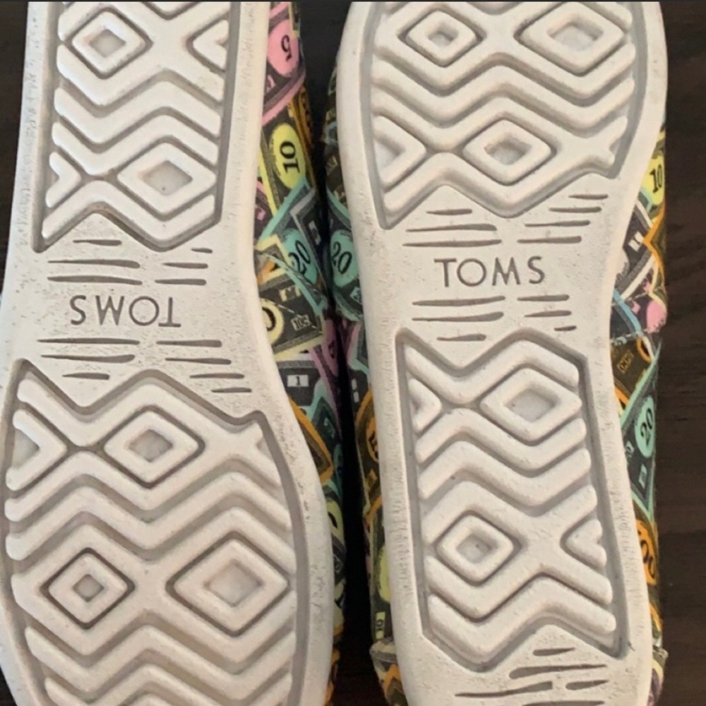 💰 TOMS MONOPOLY MONEY EUC SHOES SIZE 7 🎩 - Picture 6 of 8